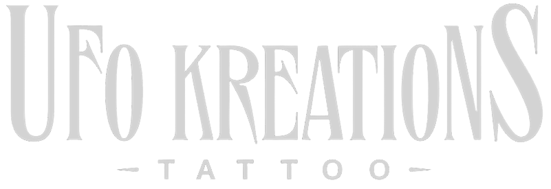 Ufo Kreations logotipo blanco
